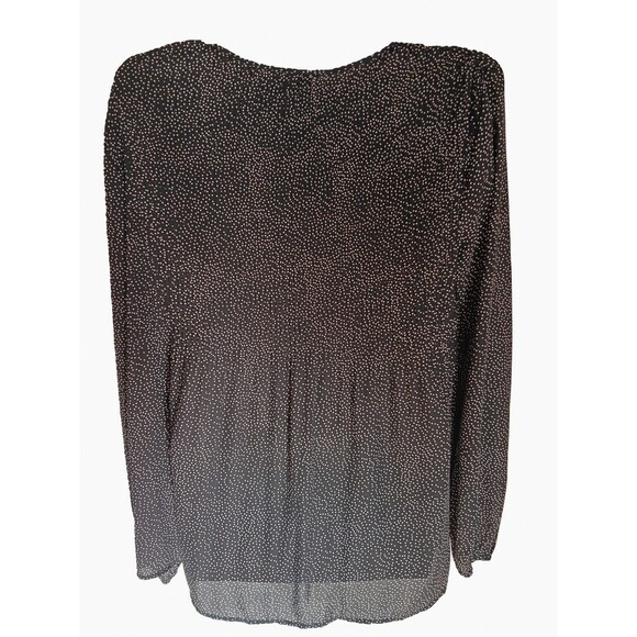 Anthropologie DR2 Black White Polka Dot Peasant Blouse w Tassel Tie, Sm. - Picture 3 of 5